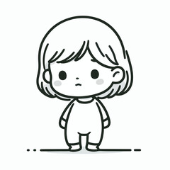 vector line art image of a child