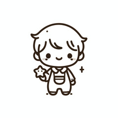 vector line art image of a child