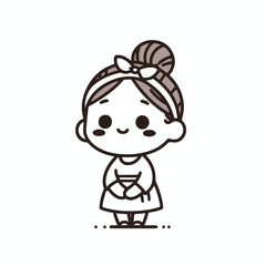 vector line art image of a child