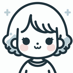 vector line art image of a child