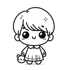 vector line art image of a child