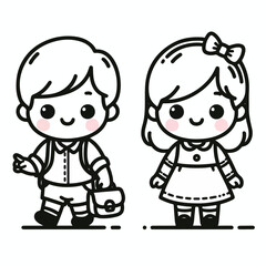 vector line art image of a child