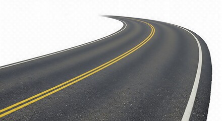 Fototapeta premium Endless Asphalt Ribbon The Road Unfolds Journey Ahead A Winding Path Asphalt Curves Road To The Horizon Curving Towards The Unknown Highway To Somewhere Open Road Beckons The Long Drive Home