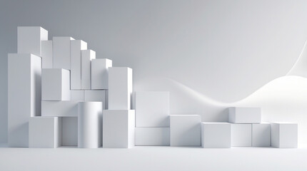 Fototapeta premium Abstract business growth in a 3d city design with skyscrapers shows market success