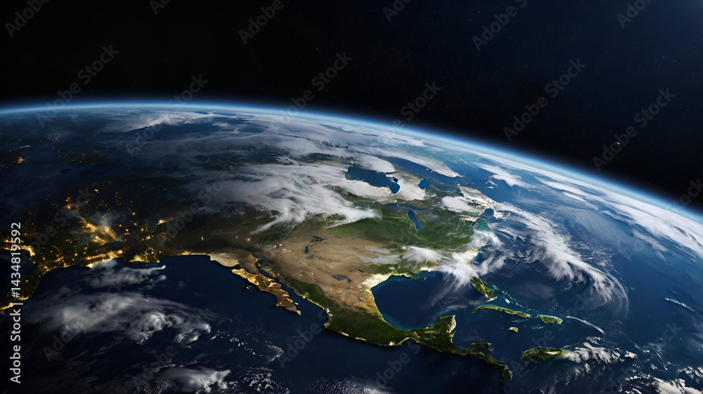 Canvas Prints high-detail rendering of earth from orbit