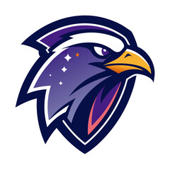 Obraz premium Cosmic Falcon mascot logo vector