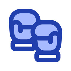 boxing gloves blue icon