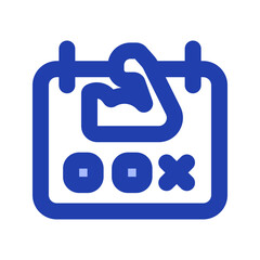 workout schedule blue icon