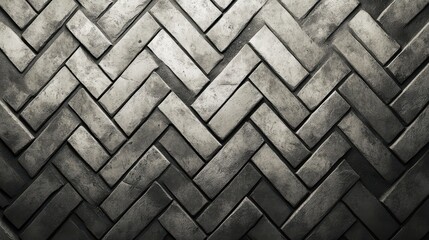Herringbone Brick Wall Texture  Gray   Black  Architectural Background