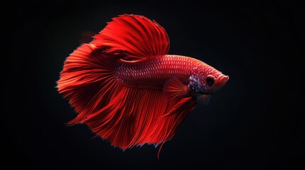 Red Betta Fish  Siamese Fighting Fish  Aquatic Animal  Closeup