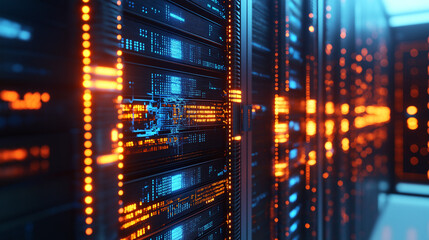 Data center server room hosting rack network computing technology system