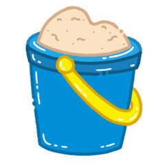 bucket of beach sand illustration © Amaliay