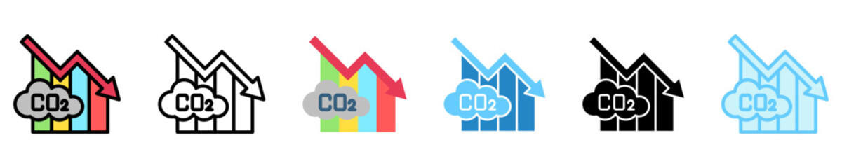 Low Emission multi style, mini illustration icon. use for modern concept, print, UI, UX kit, web and app development. Vector EPS 10, related to business, green industry, eco friendly and economy .