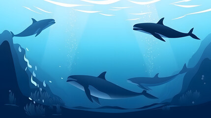 Obraz premium Underwater Sea Life Scene