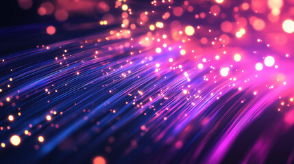 Fototapeta premium Abstract fiber optics light trails background wallpaper technology