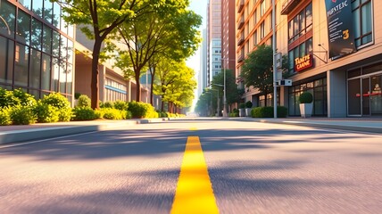A road with a bicycle lane painted on the side