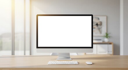 Fototapeta premium Sunlit Workspace AI Generated