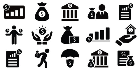 Personal Finance and Money Management Icon Pack – Editable Line Style for Web and Print
