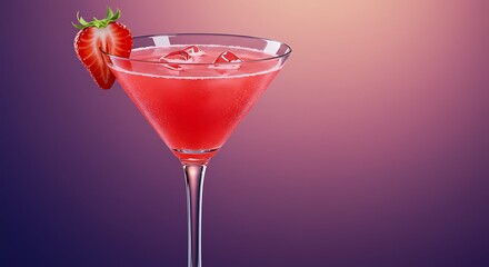 Strawberry Sunset Martini AI Generated