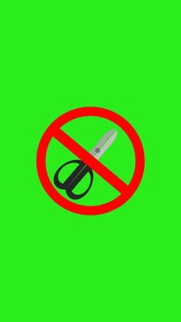 Videos green screen no Sharp object sign