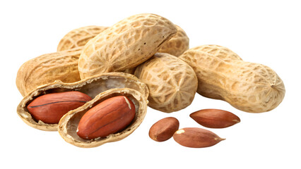 Fresh peanuts in shell and shelled close up healthy snack food nutrition protein peanut butter ingredient