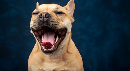 A Yawning Delight The Big Stretch Sleepy Canine Smile Midnight Canine Dream Contentment In A Gape AI Generated