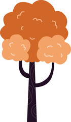 Cartoon trees set isolated on white background