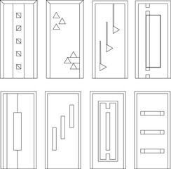 vector sketch illustration silhouette design entrance door house abstract modern vintage