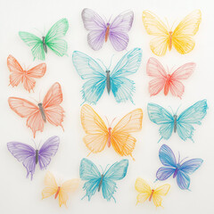 Obraz premium colorful butterflies drawing wall paper