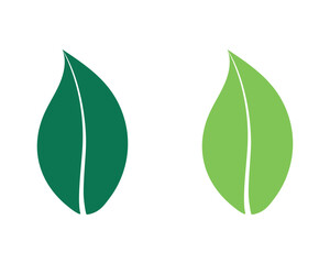 Green organic leaf illustration set. Templates for design, posters, projects, banners, logo, and business cards. Sustainability vector design element.