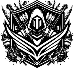 Gamer Emblem Black and White 