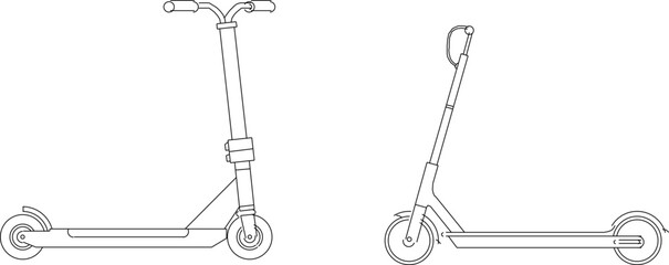 vector sketch illustration silhouette design detail game tool electric scooter vehicle