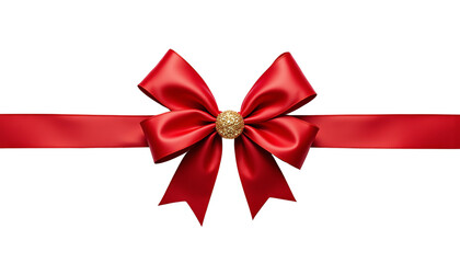 Elegant red bow for gift wrapping decoration.