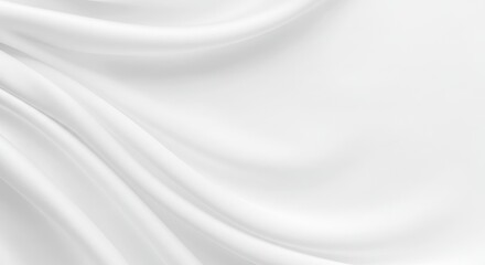 Obraz premium White fabric with soft folds and flowing curves creates a smooth texture.