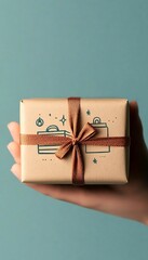 Gift Box Held by Hand