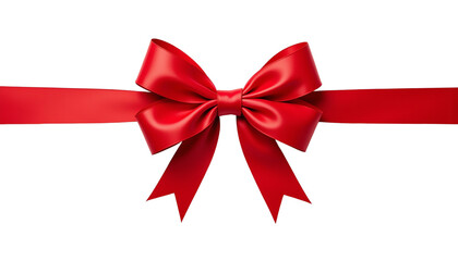 Elegant red bow for gifts and celebrations.
