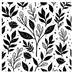 Botanical monochrome foliage pattern creating an elegant and nature-inspired aesthetic