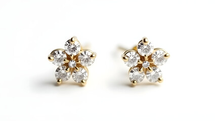 Fototapeta premium sea shell earring on white background