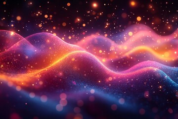 Obraz premium Abstract glowing waves, cosmic background, energy, digital art, website header