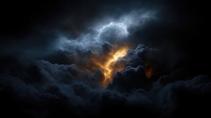 Storm clouds illuminated by a luminous discharge