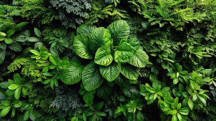 Lush green foliage wall art