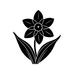 Daffodil Silhouette vector illustration