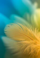 Obraz premium Golden Hour Feather: A Soft Focus Study AI Generated