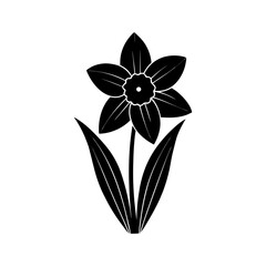Daffodil Silhouette vector illustration