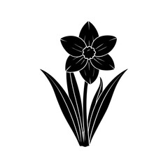 Daffodil Silhouette vector illustration