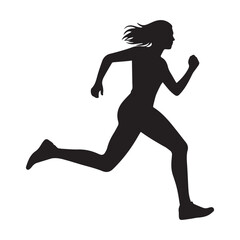 A clean illustration of a silhouette of a person running with clean lines