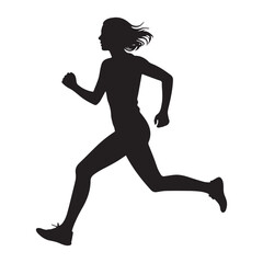 A clean illustration of a silhouette of a person running with clean lines