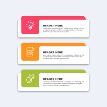 Three colorful infographic boxes.