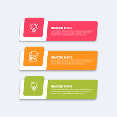 Three colorful infographic boxes.