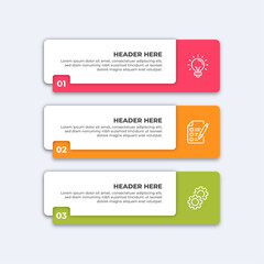 Three colorful infographic boxes.
